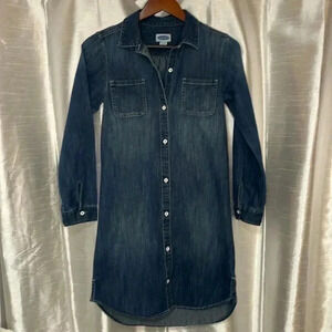 Old Navy Girl’s XL (14) Denim Button Down Long Sleeve Shirt Dress